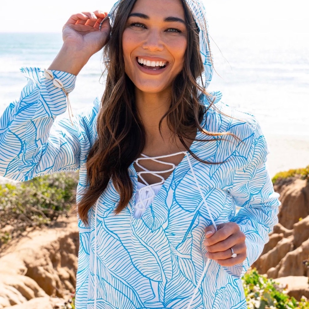 Charlie Holiday Long Sleeve Hooded Cover Up